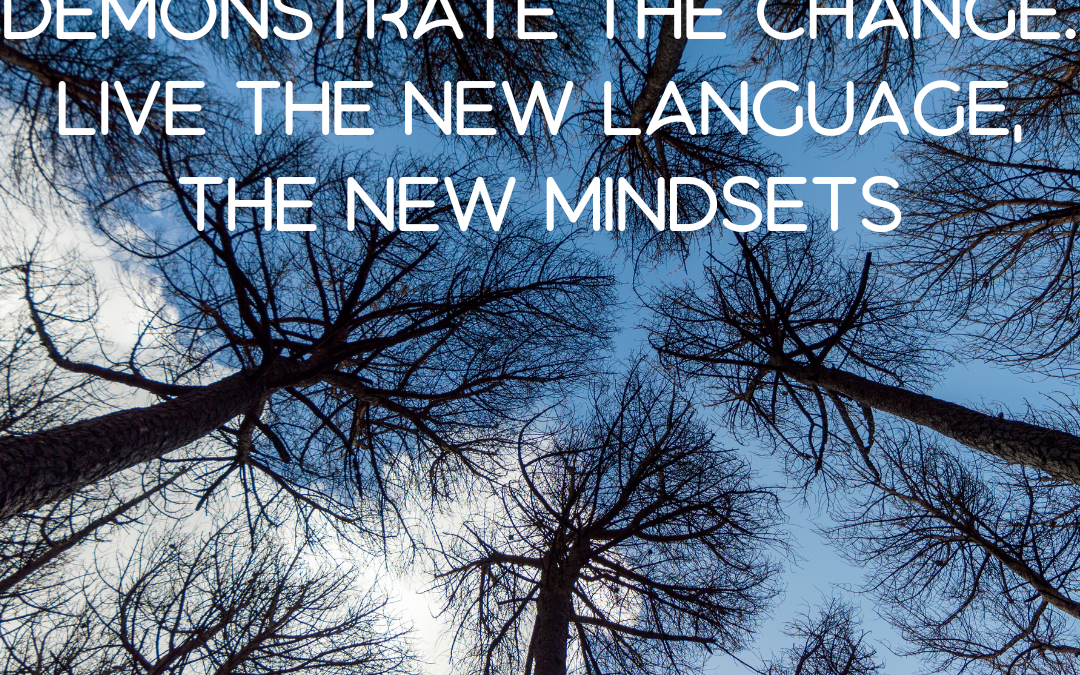 We must be the model. Demonstrate the change. Live the new language, the new mindsets