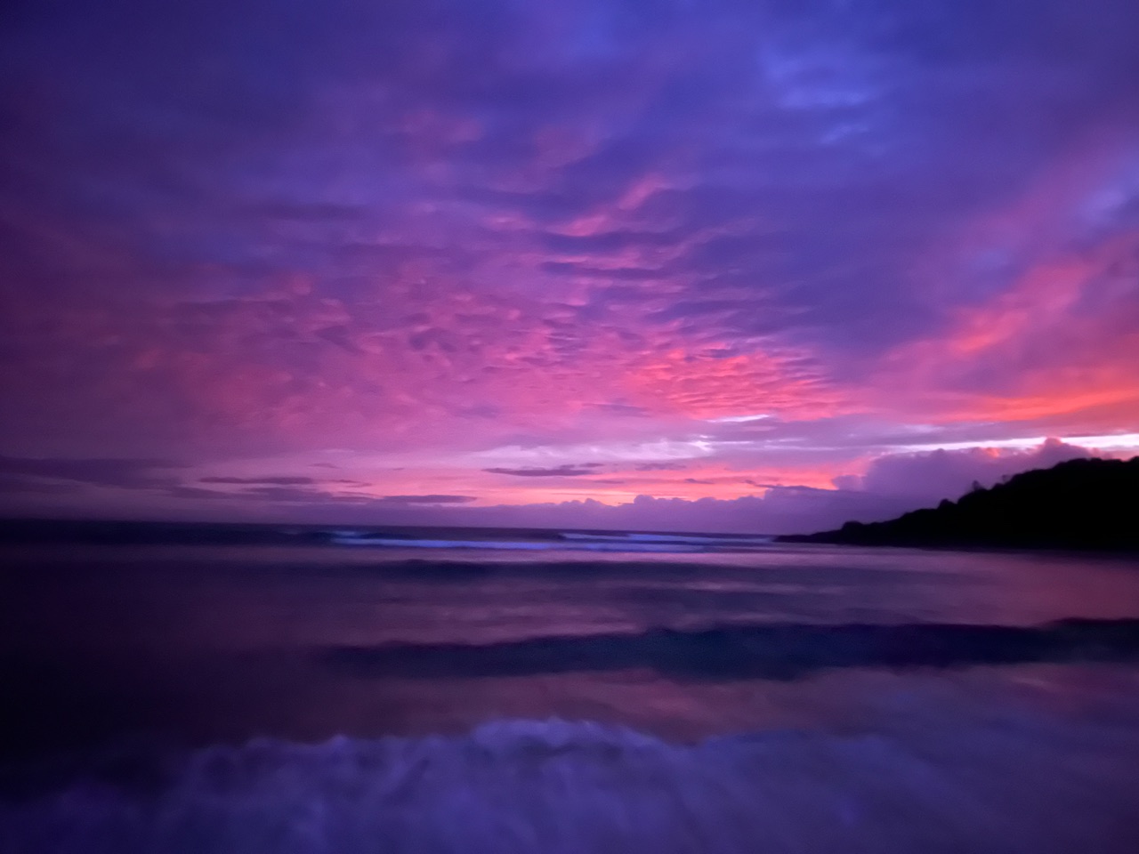 beautiful sunrise with purples and pinks