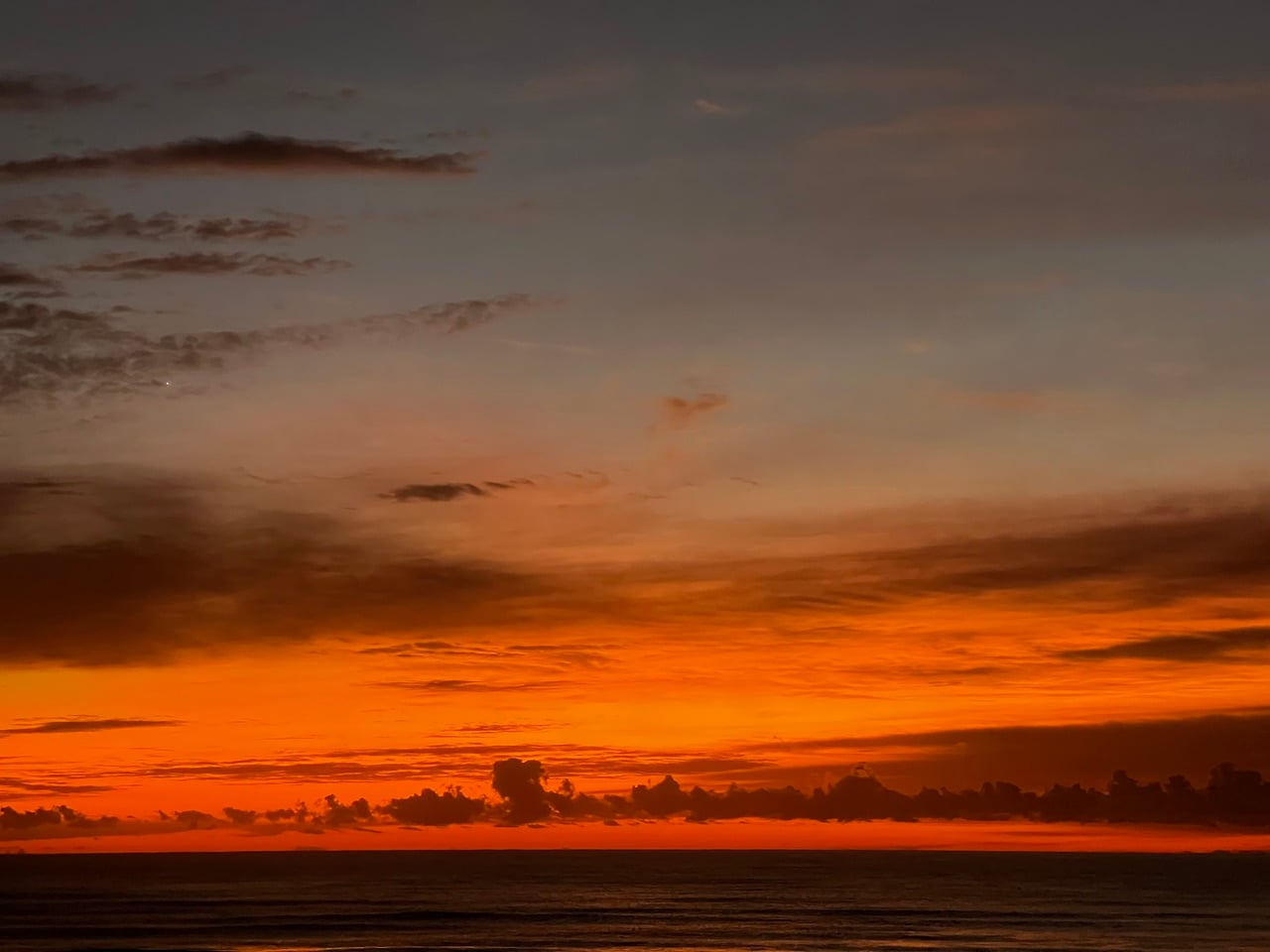 beautiful orange sunrise over the Pacific Ocean