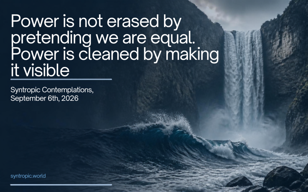Power is not erased by pretending we are equal. Power is cleaned by making it visible